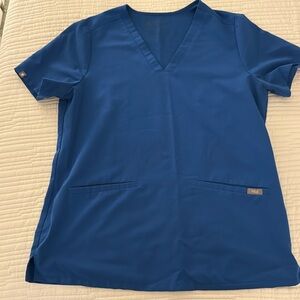 Figs Casma Royal Blue Scrub Top Medium